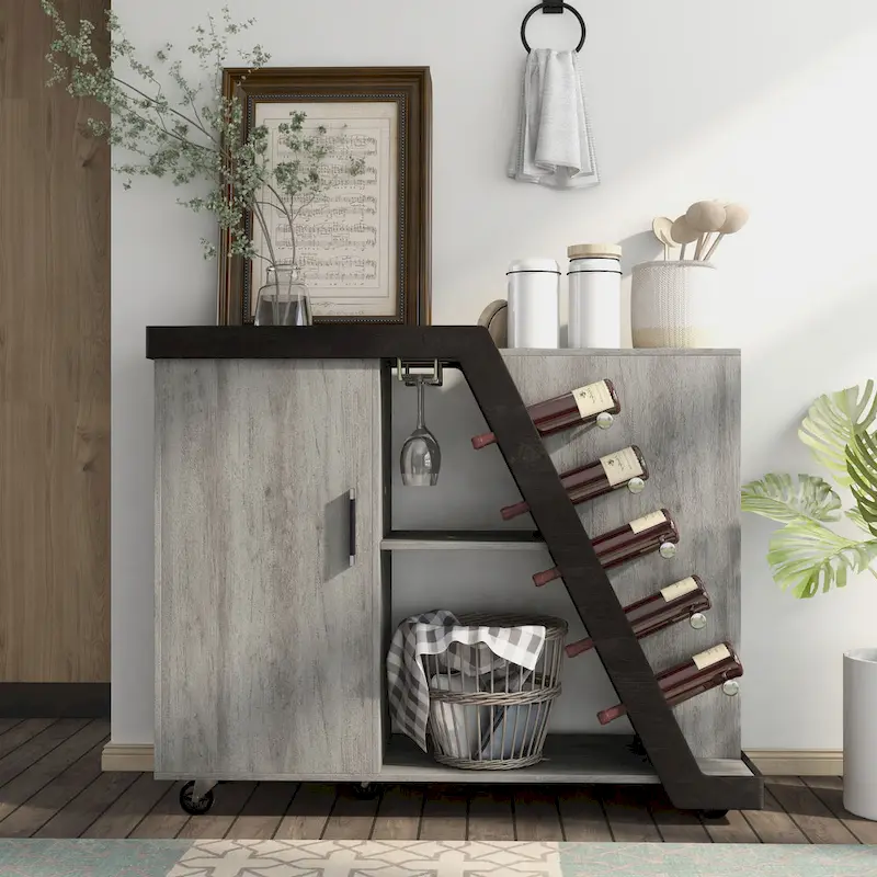 Furniture of America Tern Modern 6-shelf Mobile Wine Cabinet