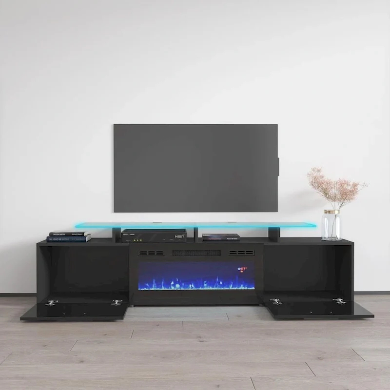 Rova EF Electric Fireplace Modern 75 TV Stand