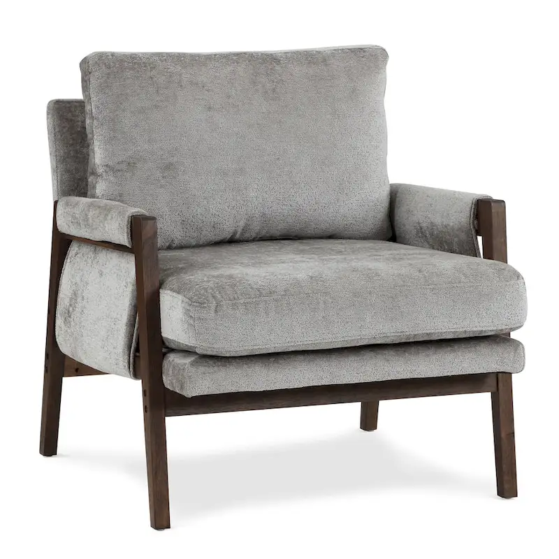Mid-Century Modern 30  W Chenille Upholstered Accent Leisure Armchair