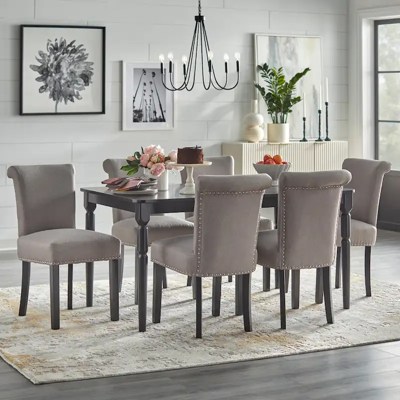 Simple Living Adeline Nailhead Parsons Dining Chair (Set of 2)