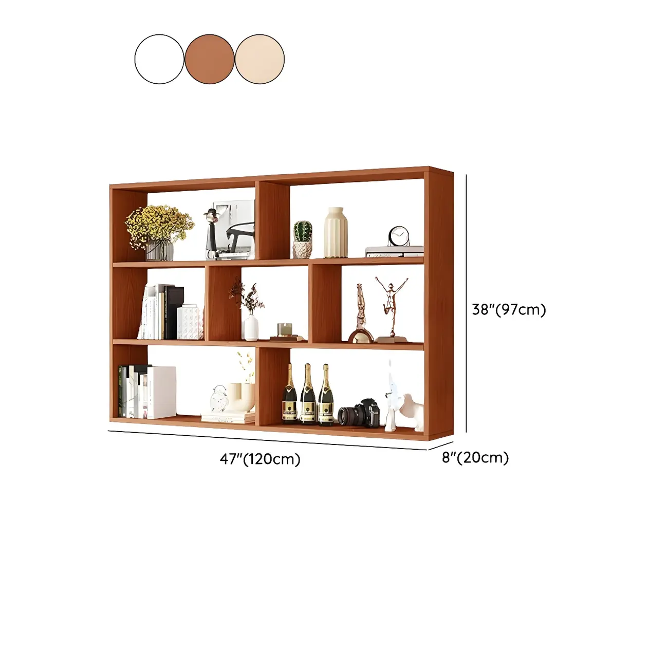 White Wall-Mounted Cube Wood Display Bookcase