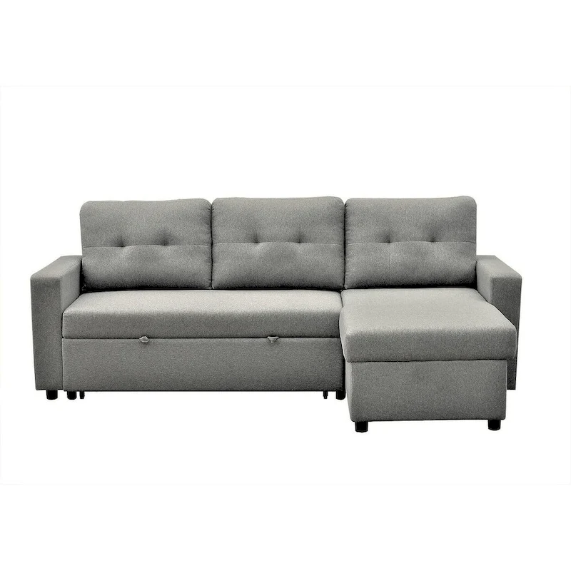 US Pride Furniture 79.92 inch Convertible L-Shaped Sectional Sleeper Sofa Bed Stylish Apartment Furniture