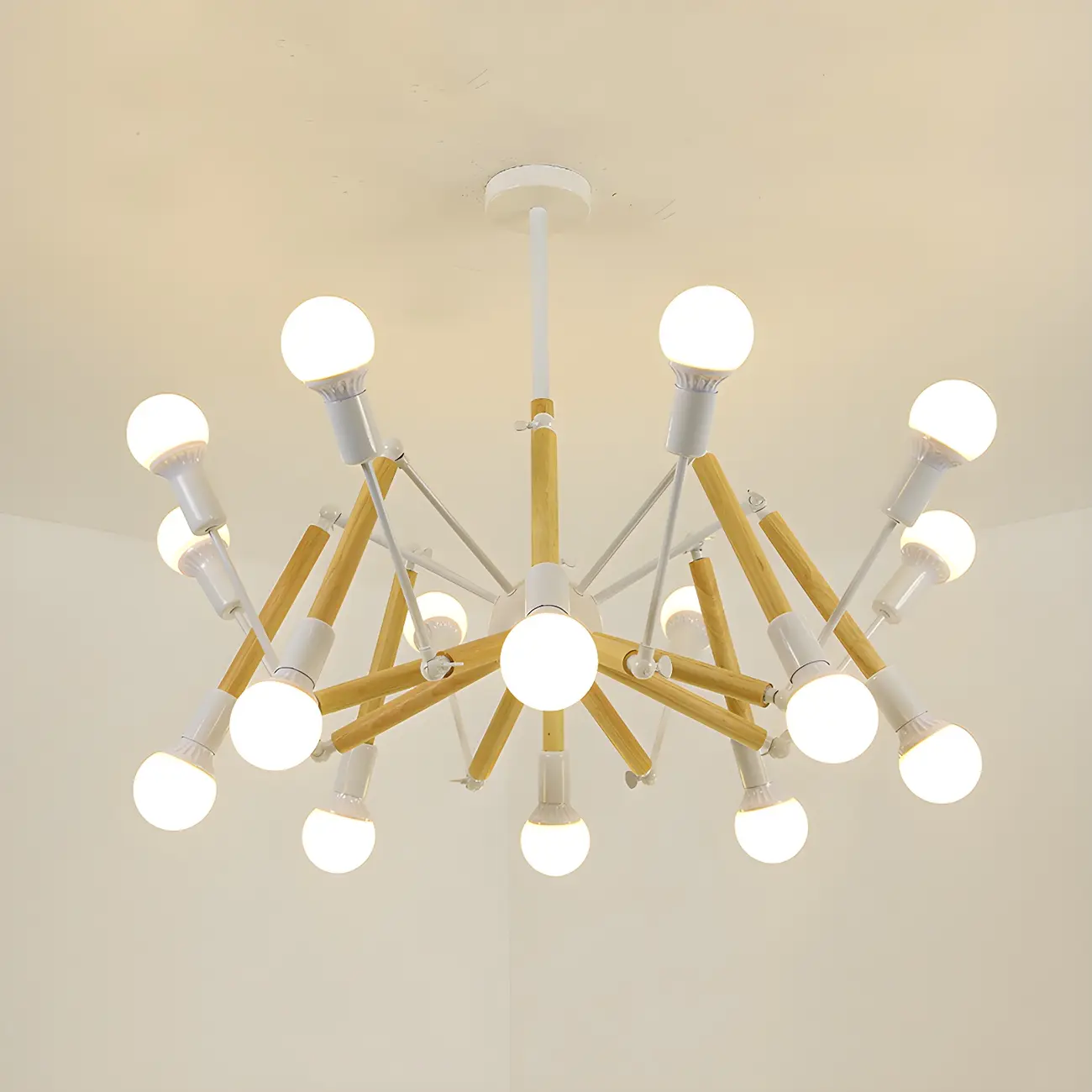 Modern Multi-Light Metal Adjustable Downrod Sputnik Chandelier