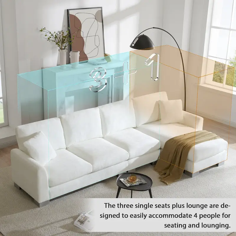 Rosita Modern L-shaped Sectional Sofa with Chaise Lounge by GDFStudio