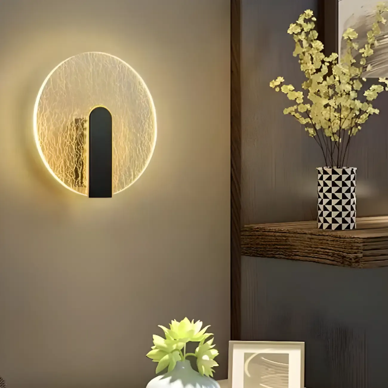 Modern Glass Gold Black Decorative Wall Sconce