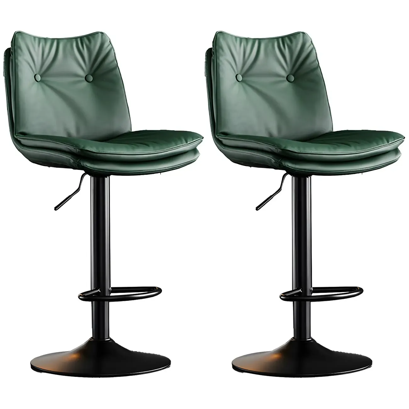 Modern Adjustable Leather Swivel Bar Stools