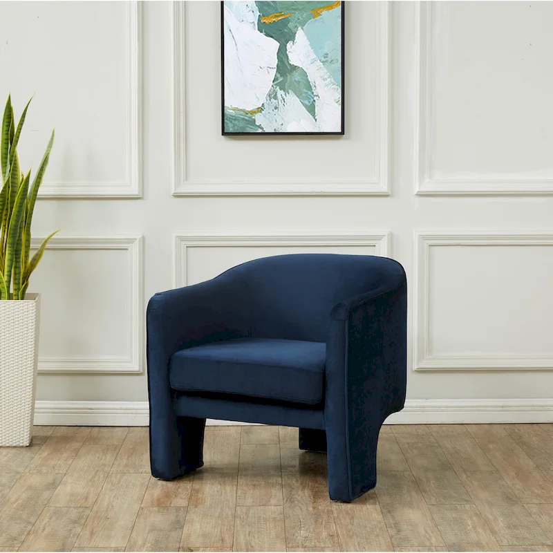 Evchen Velvet Accent Chair - 30 W x 28 L x 30 H
