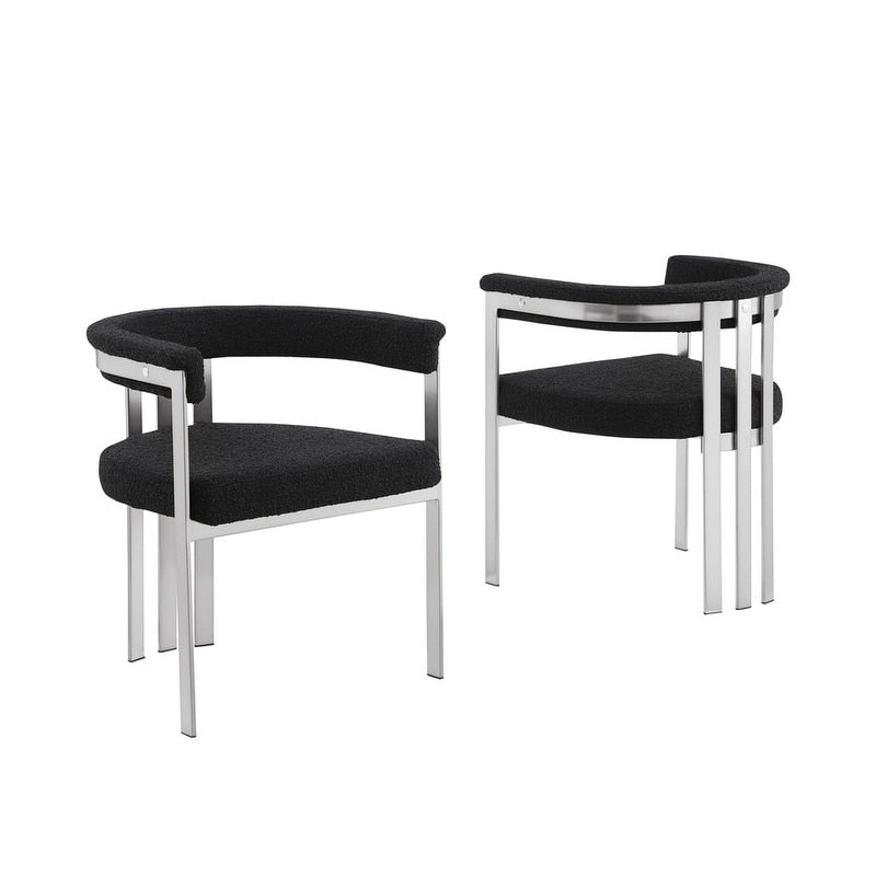 Best Quality Furniture Matte Brushed Chrome Dining Chairs (Set of 2) - N/A