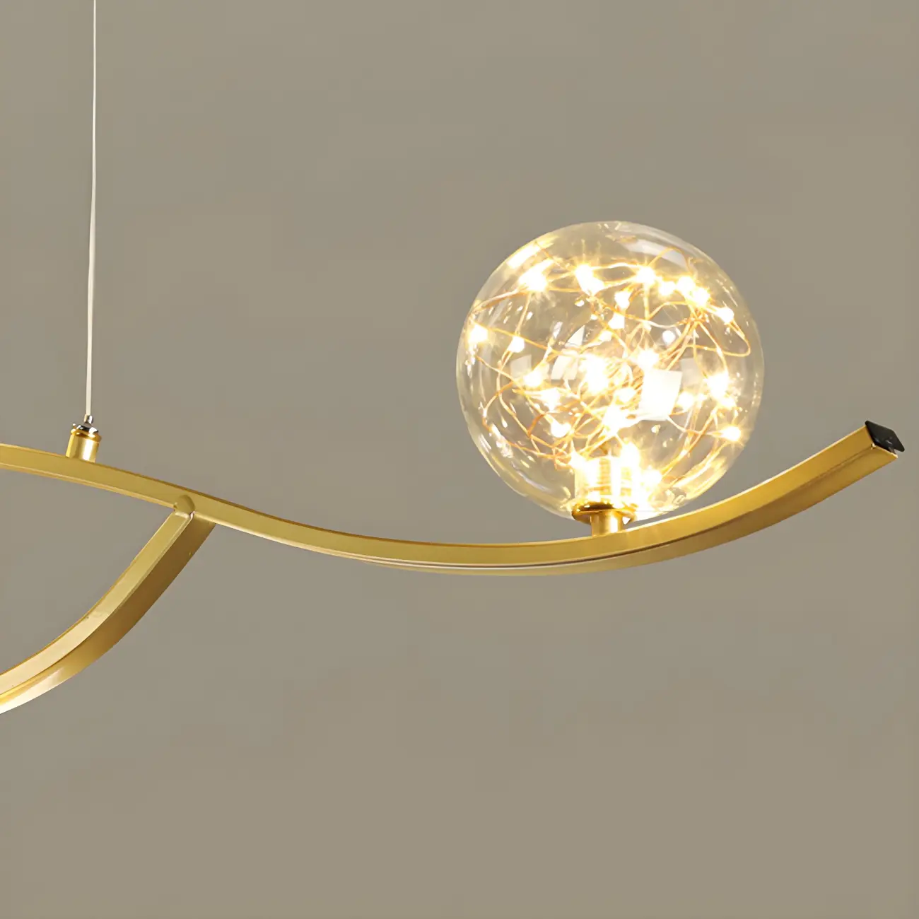 Modern Adjustable Clear Glass LED Pendant Light