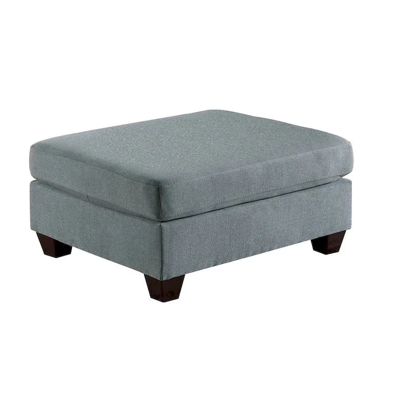 Linen-Like Fabric Upholstered Cocktail Ottoman