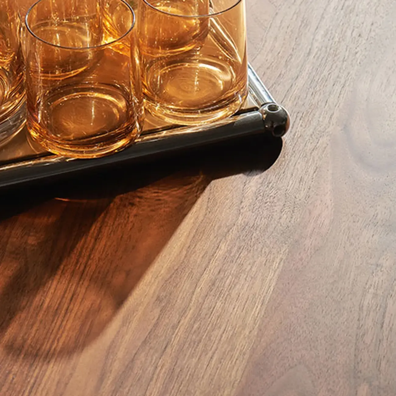 Glam Brown Wood Round Dining Table