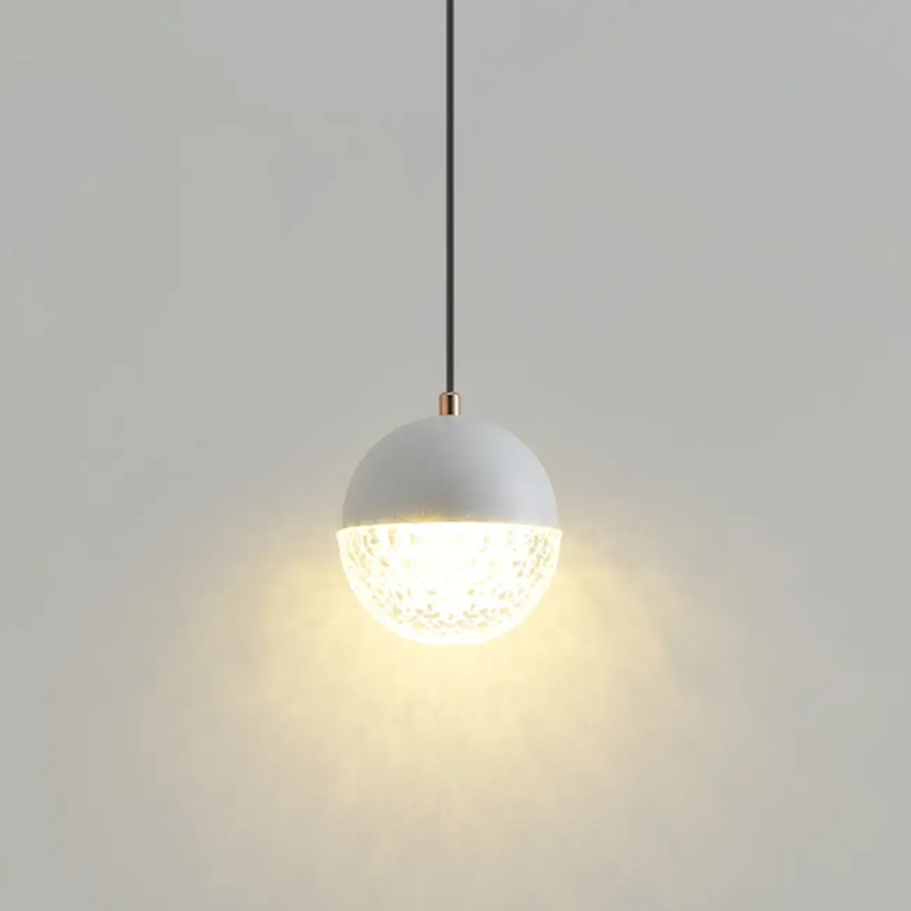 Modern Rose Gold Clear Globe Liftable Pendant Light