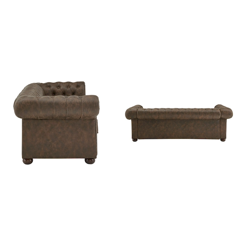 Gdansk Tufted Scroll Arm Chesterfield Sofa