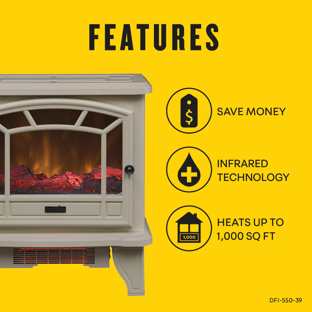 duraflame? 23' Electric Fireplace Stove Heater for up to 1,000sq ft