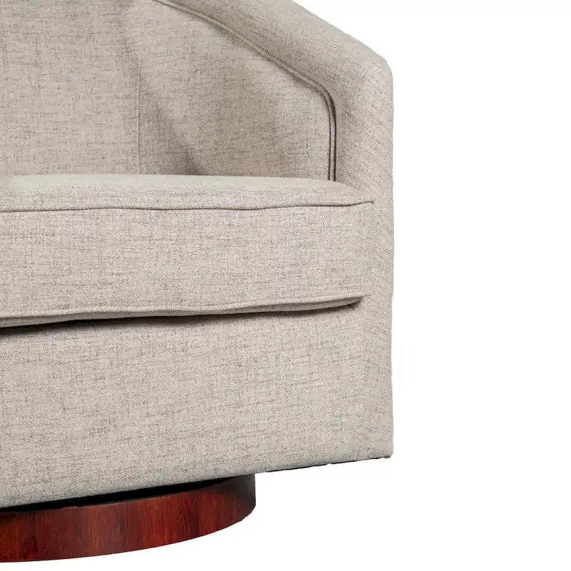 Barrel Accent Chair with 360 Swivel Vinyl Wrapped Base