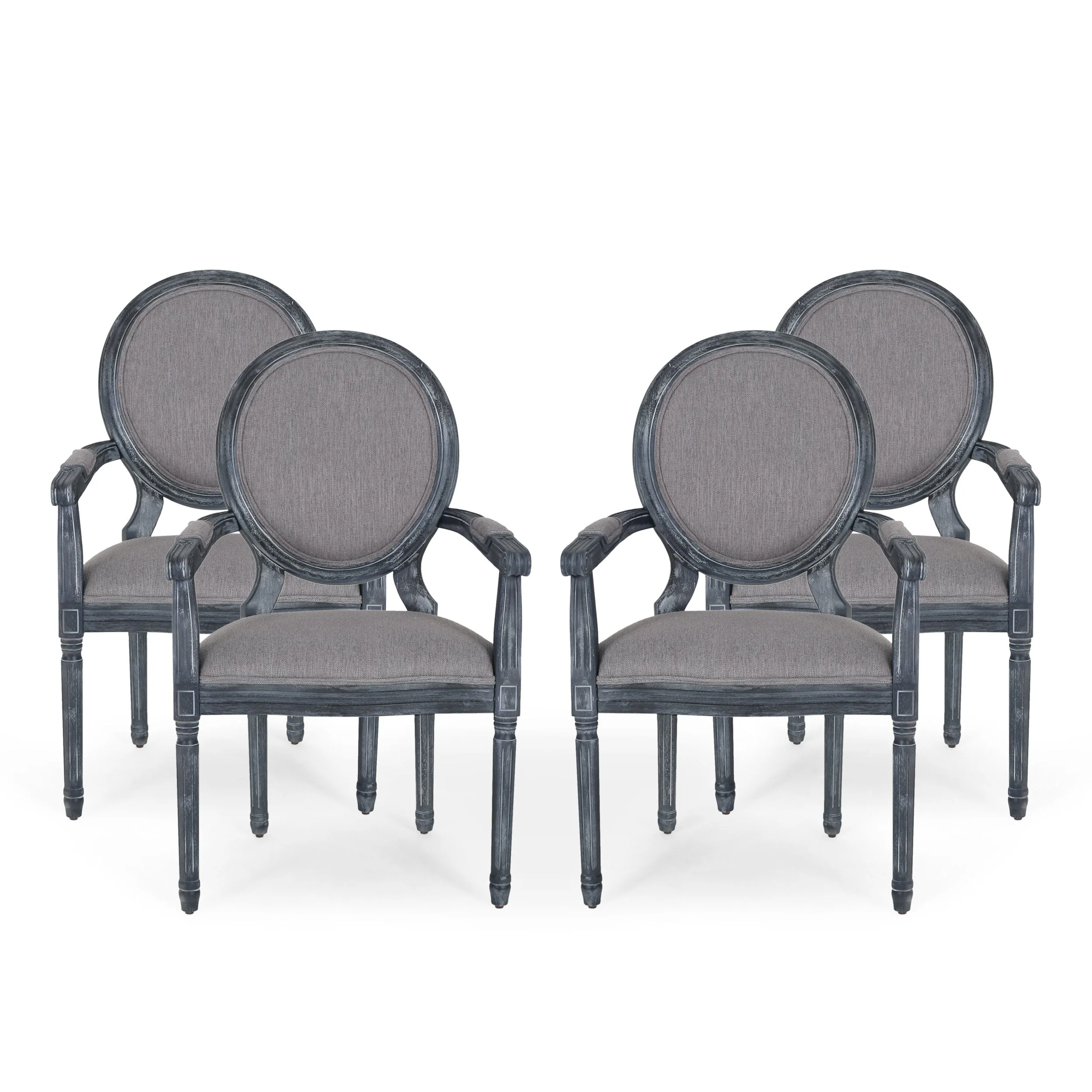 French Country Wood Upholstered Dining Chair - NH241513