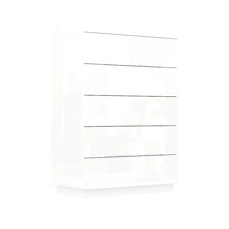 31.5 High Gloss Chest With Light Chest w/5 Drawers&Spacious Tabletop