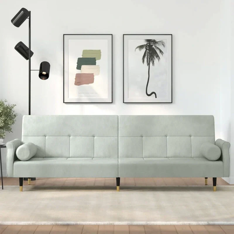Velvet Sofa Bed Loveseat with Cushions – 85 x 35 x 27.6