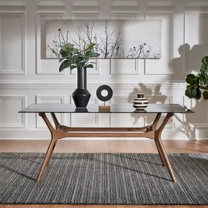 Nadine Mid-Century Dark Walnut Finish Rectangular Dining Table by iNSPIRE Q Modern