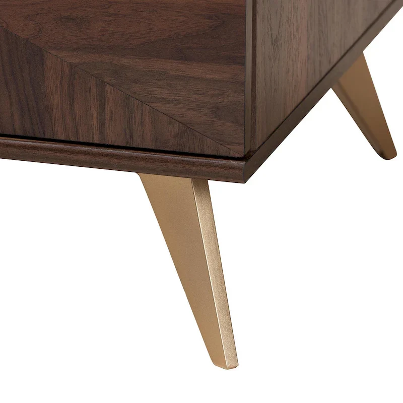 Graceland Mid-Century Modern Transitional Walnut Brown Finished Wood 2-Drawer Coffee Table