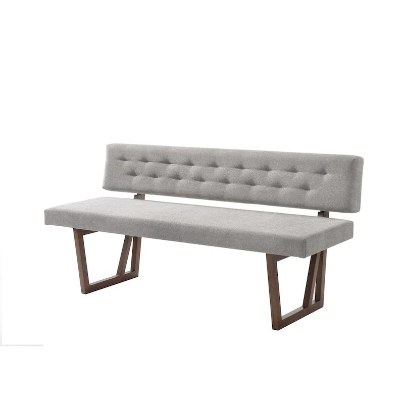 Modrest Jordan Modern Grey & Walnut Dining Bench