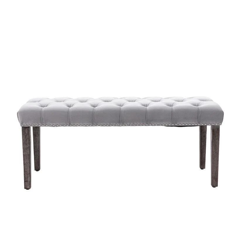 45.28L Velvet Upholstered Tufted Bench Ottoman