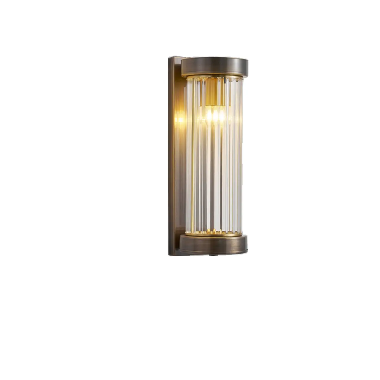 Modern Outdoor Cylinder Wall Sconce with Clear Shade