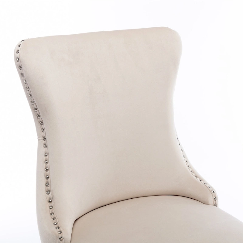 Wing-Back Dining Chair with Backstitching Nailhead Trim