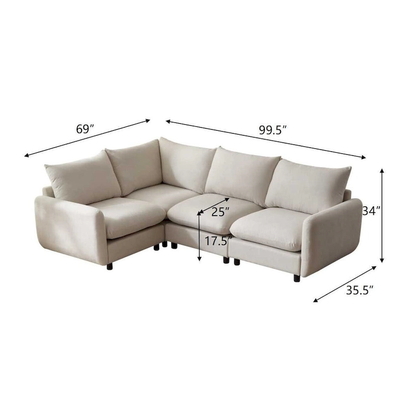 Christopher Knight Home - Evelyn Modern Modular Upholstery L-Shaped Sectional Sofa