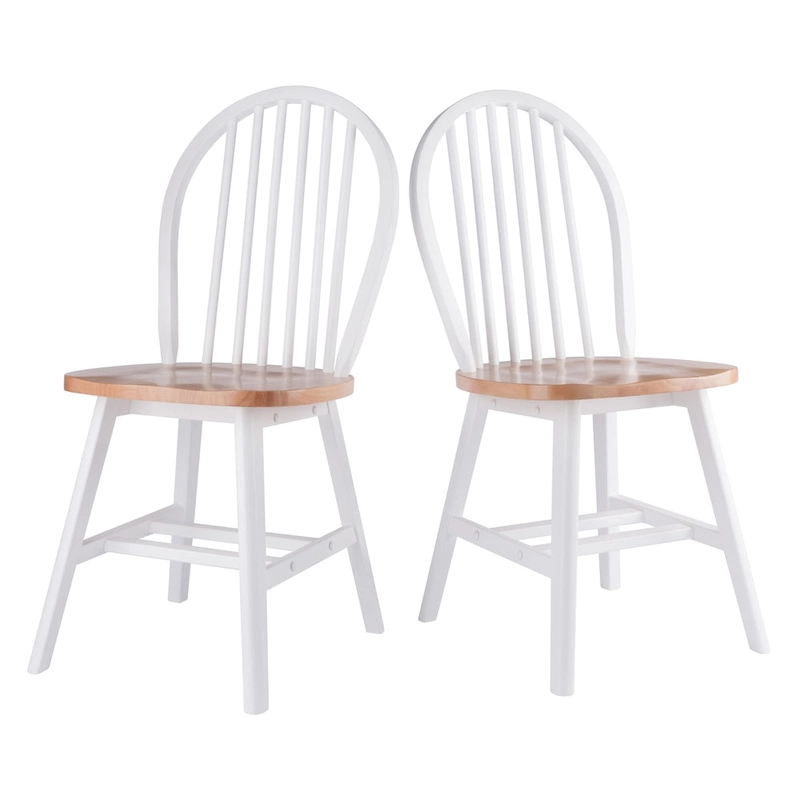 Windsor 2-Pc Chair Set, Natural and White