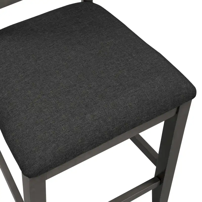 5-Piece Rustic Dining Set with Wooden Bar Table & 4 Chairs