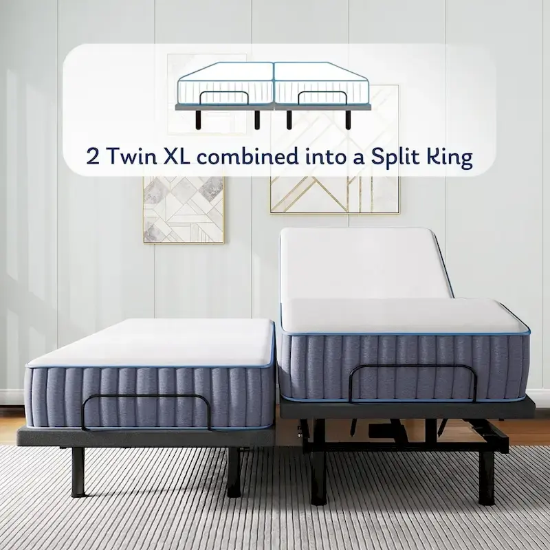 Adjustable Bed Frame, Head & Foot Incline, Wireless Remote Control, Zero Gravity Adjustable Bed Base