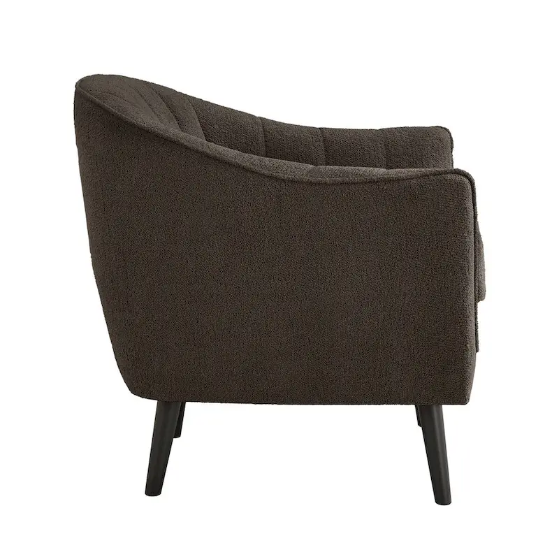 Mid-Century Channel-Tufted Accent Chair with Removable Cushion Cover