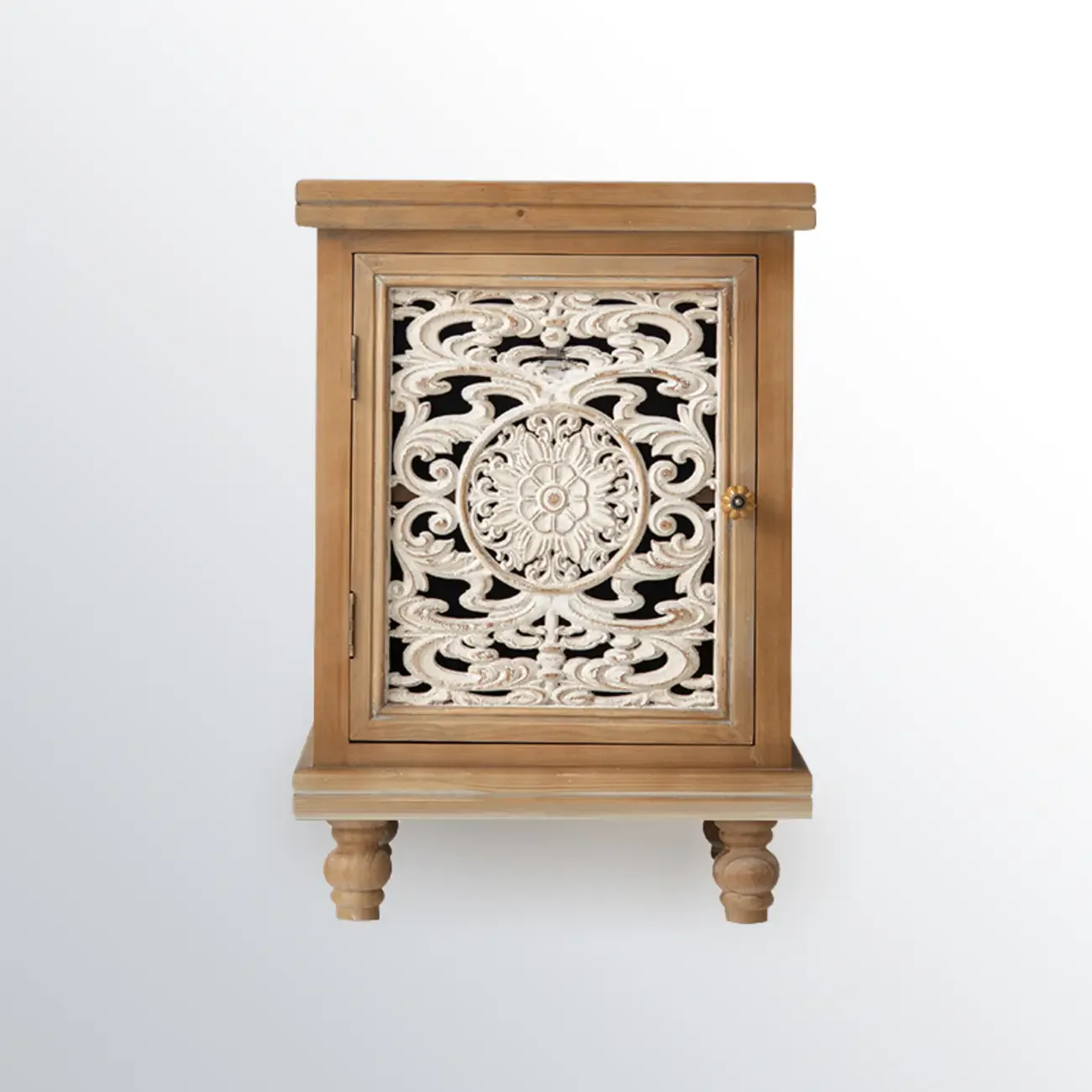 French Country Cabinet for Living Room with carved Doors