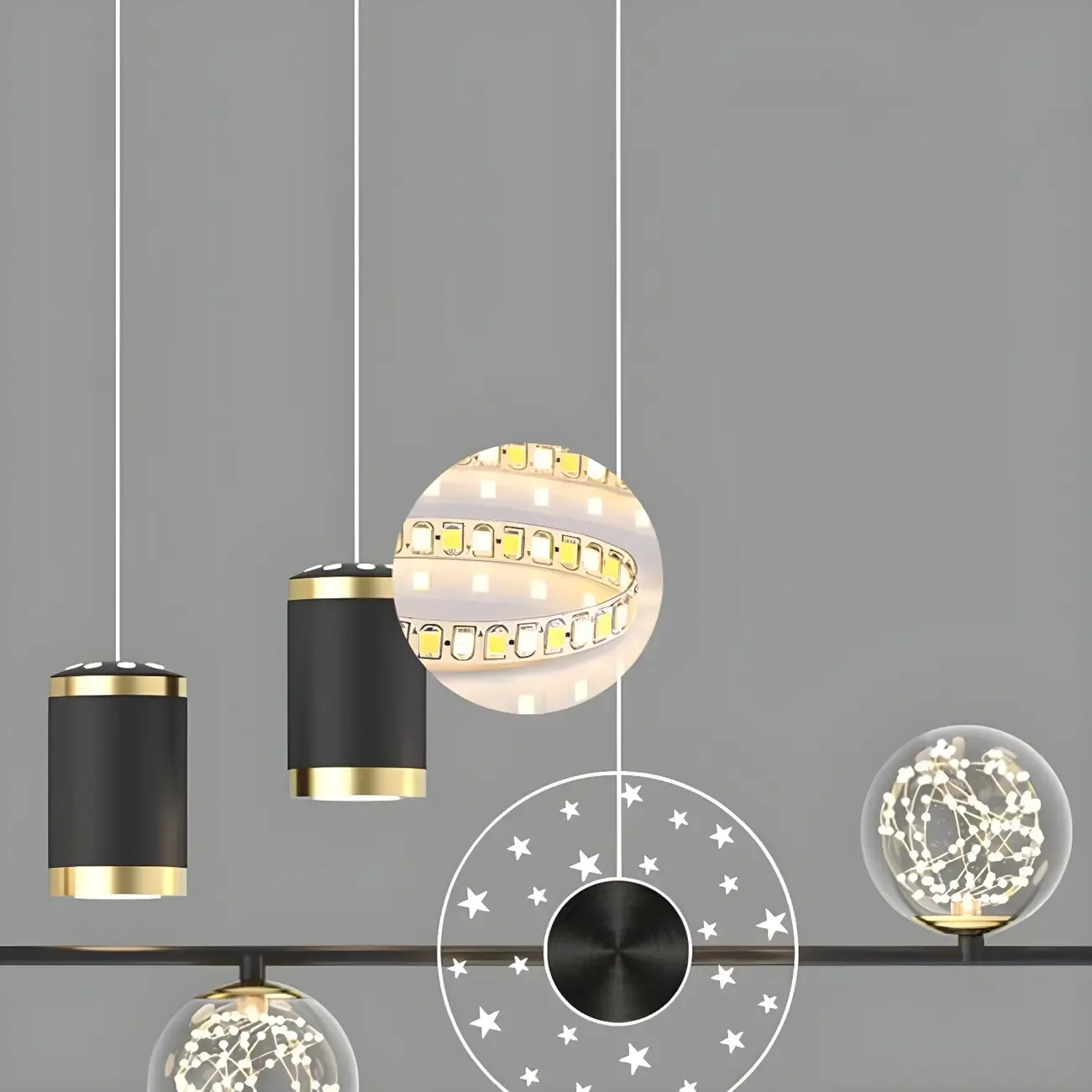 Luxury Adjustable Multi-Light Island Pendant Light