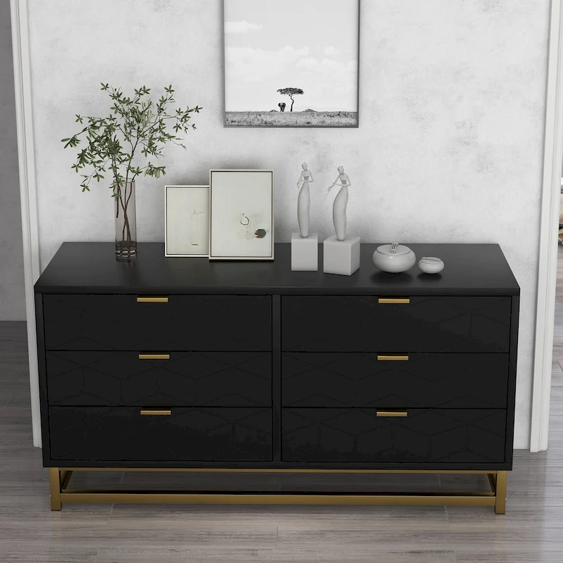 6 Drawer Dresser, with Metal Legs