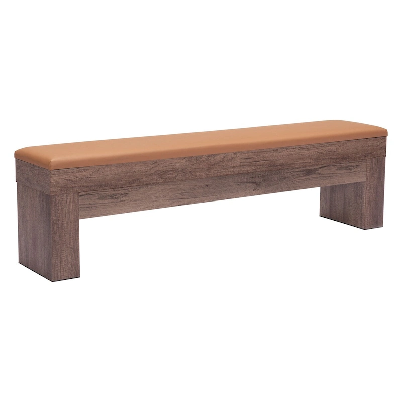 Set of 2 Lac Vieux Storage Bench Brown - N/A