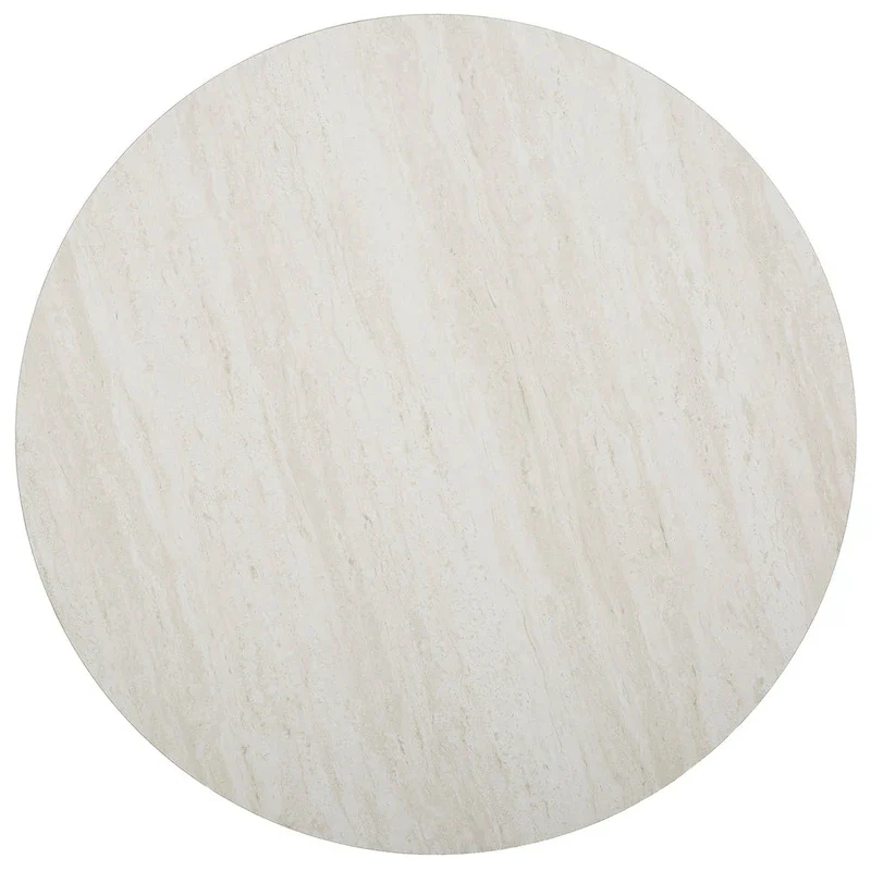 SEI Furniture Henderson Faux Marble Silver Finish Round Coffee Table