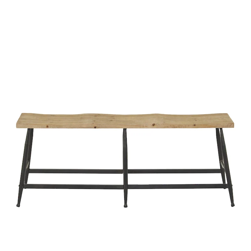 Metal Slim Home Bench - Brown - Roche River Decor