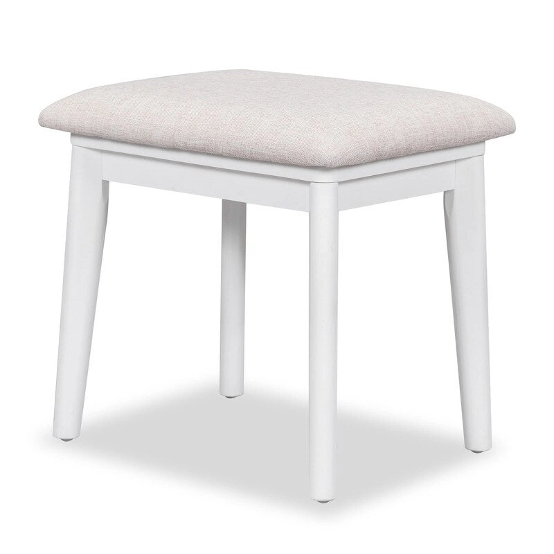 Wood Vanity Desk with Flip-top Makeup Mirror & Stool Dressing Table