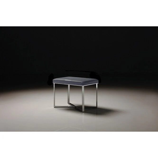 Pasargad Home Luxe Stool with Stainless Steel Base
