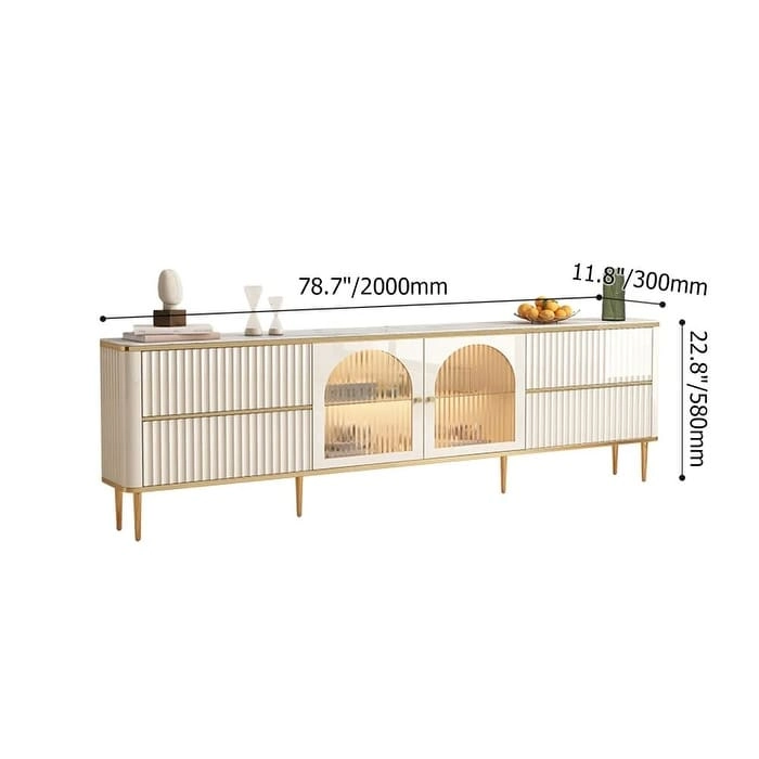 JASIWAY Light Luxury Modern Rectangle TV Stand