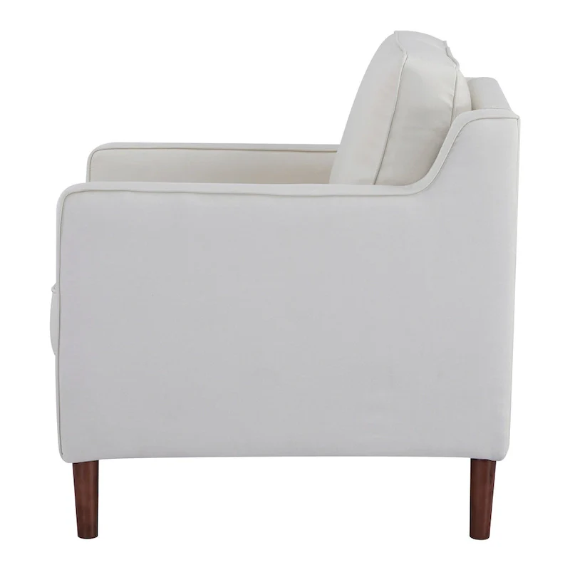 Sedona Modern Accent Chair, Faux Linen / Vegan Leather Armchair