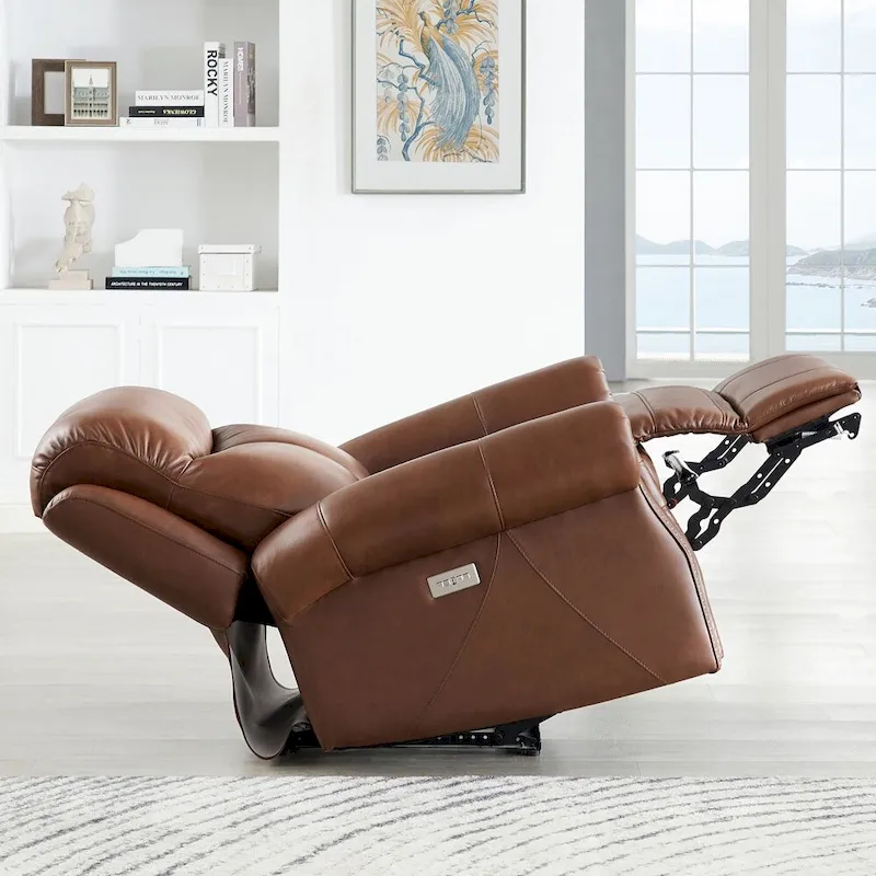 Hydeline Royce Zero Gravity Power Recline and Headrest Top Grain Leather Recliner
