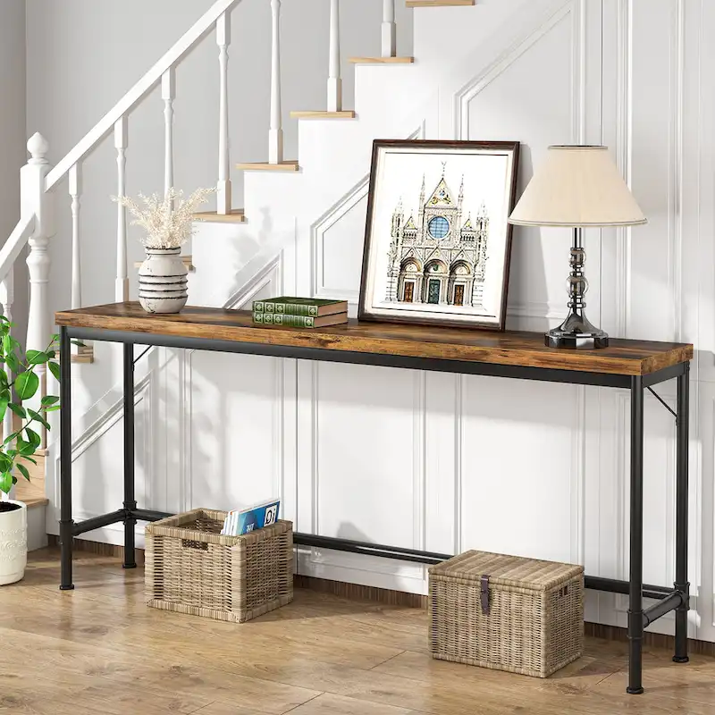 71-Inch Long Narrow Console Table, 37.4 Inches Height Bar Table