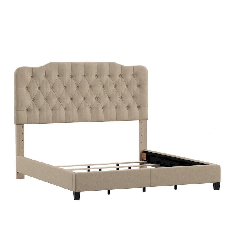 Ginny Adjustable Diamond-tufted Camel Back Bed by iNSPIRE Q Classic