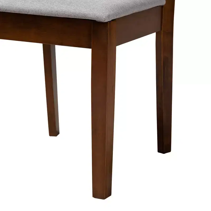 Modern Fabric & Wood Dining Set for 6 – 4 Chairs + Bench + Table