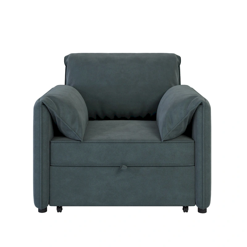 Roomfitters Convertible Sofa Bed, 3 in 1 Sleeper Chair with Adjustable Backrest and Thick Cushions, Linen Frame