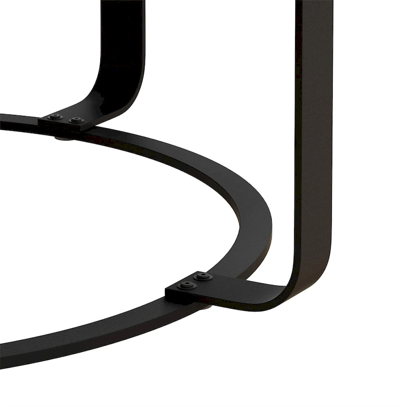 Modern Wood Round Coffee Table with Metal Legs