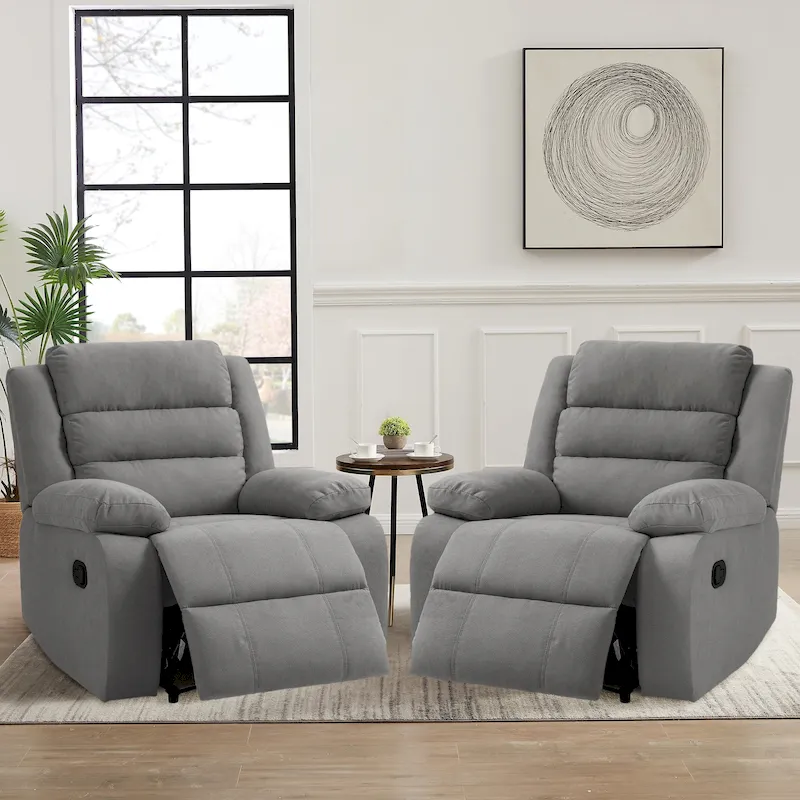 2 Set Classic and Traditional Manual Recliner Chair